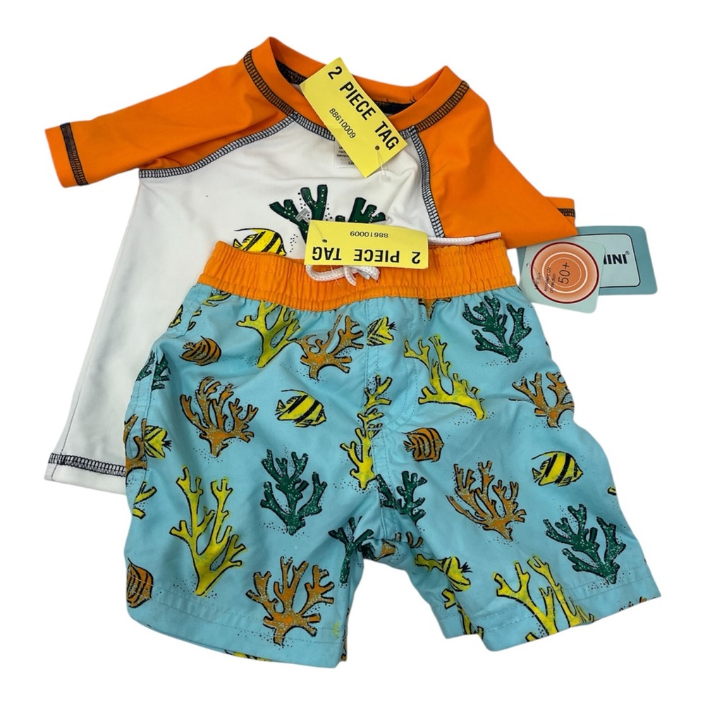 Floatimini Boy's Rashguard and Trunks Swim Set 12M - Picture 2 of 6